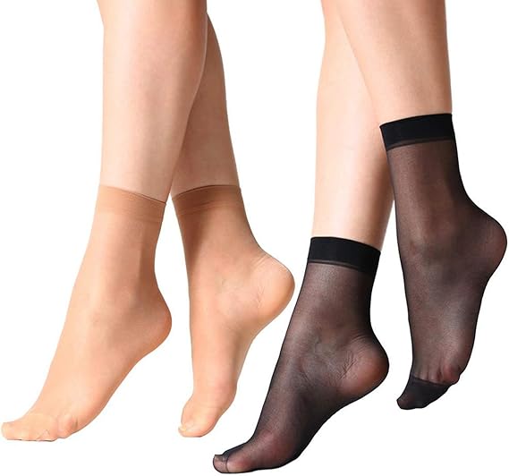 12 Pairs Women's Ankle High Sheer Socks