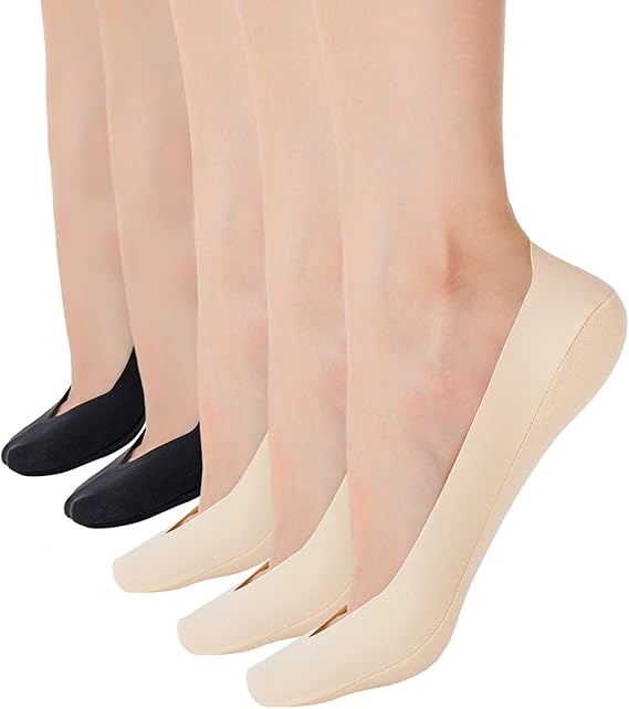 Womens No Show Thin Socks Cotton Nylon Low Cut Liner Non Slip hidden Invisible Socks for Flats Sneaker 4-6 pack