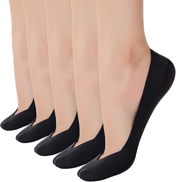 Womens No Show Thin Socks Cotton Nylon Low Cut Liner Non Slip hidden Invisible Socks for Flats Sneaker 4-6 pack