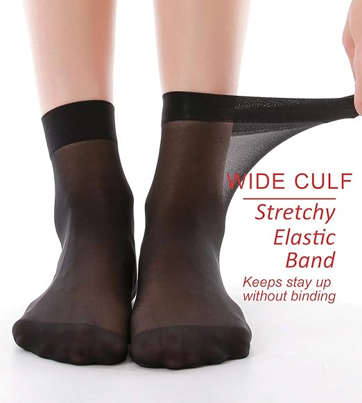 9 Pairs Ankle Nylon Socks for Women - 20D Sheer Pantyhose Socks