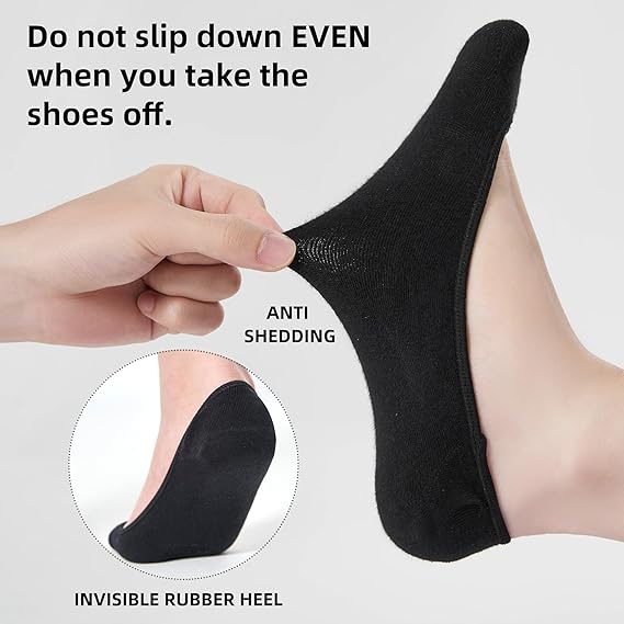 No Show Socks Womens, Ultra Low Cut Liners Non Slip Footies for Flats Hidden Invisible Boat Summer 4/8 Pairs