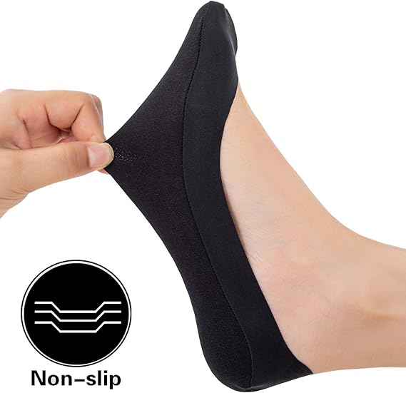 Womens No Show Thin Socks Cotton Nylon Low Cut Liner Non Slip hidden Invisible Socks for Flats Sneaker 4-6 pack