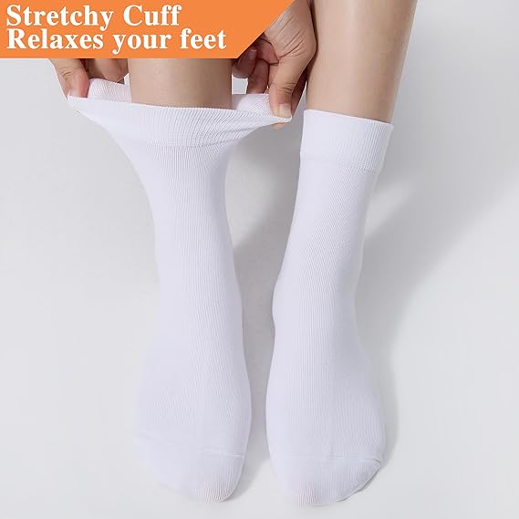 Women's Thin Cotton Socks, Soft Bootie Dress Socks, Above Ankle Crew Casual Socks (6-Pairs Present Box)